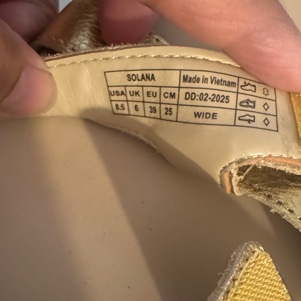 Vionic Metallic Gold Leather Strappy Sandals - Picture 5 of 5